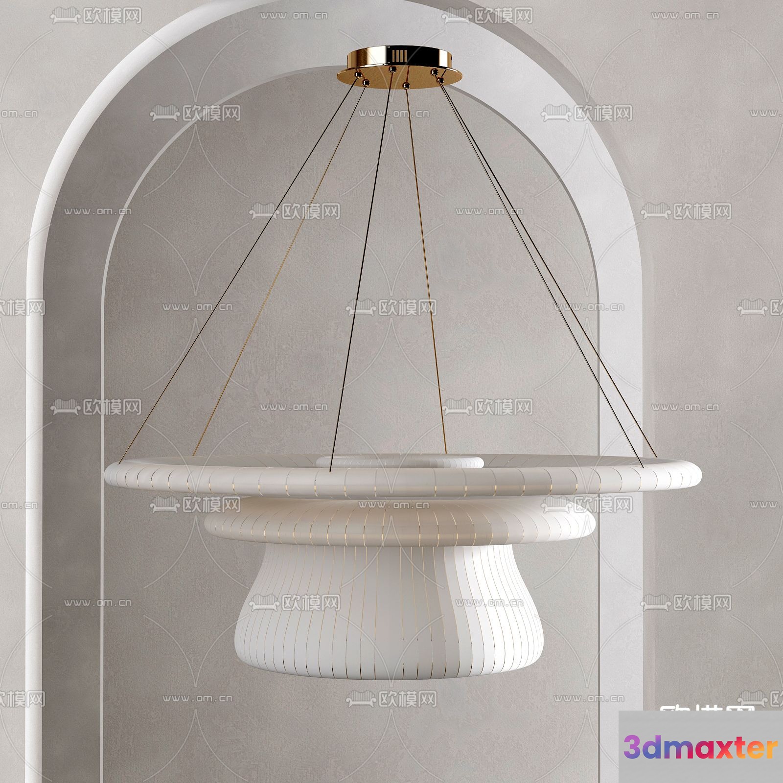 Gold Light Fixture 3D Model - 10539 - VRAY Render
