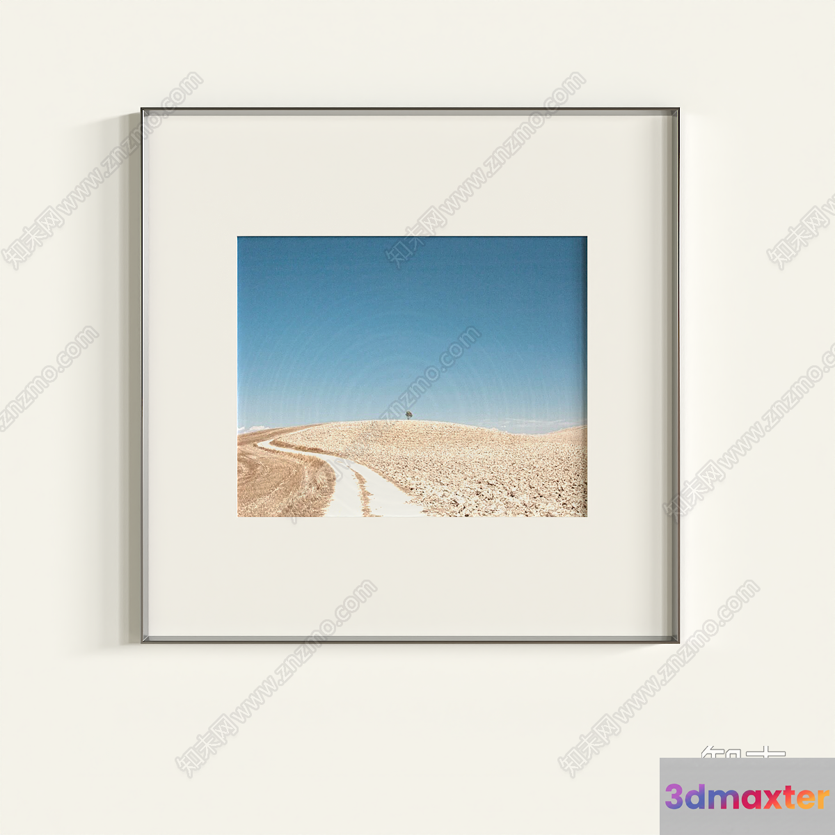 A Framed Photo Of A Desert Landscape 3D Model - 21895 - VRAY Render