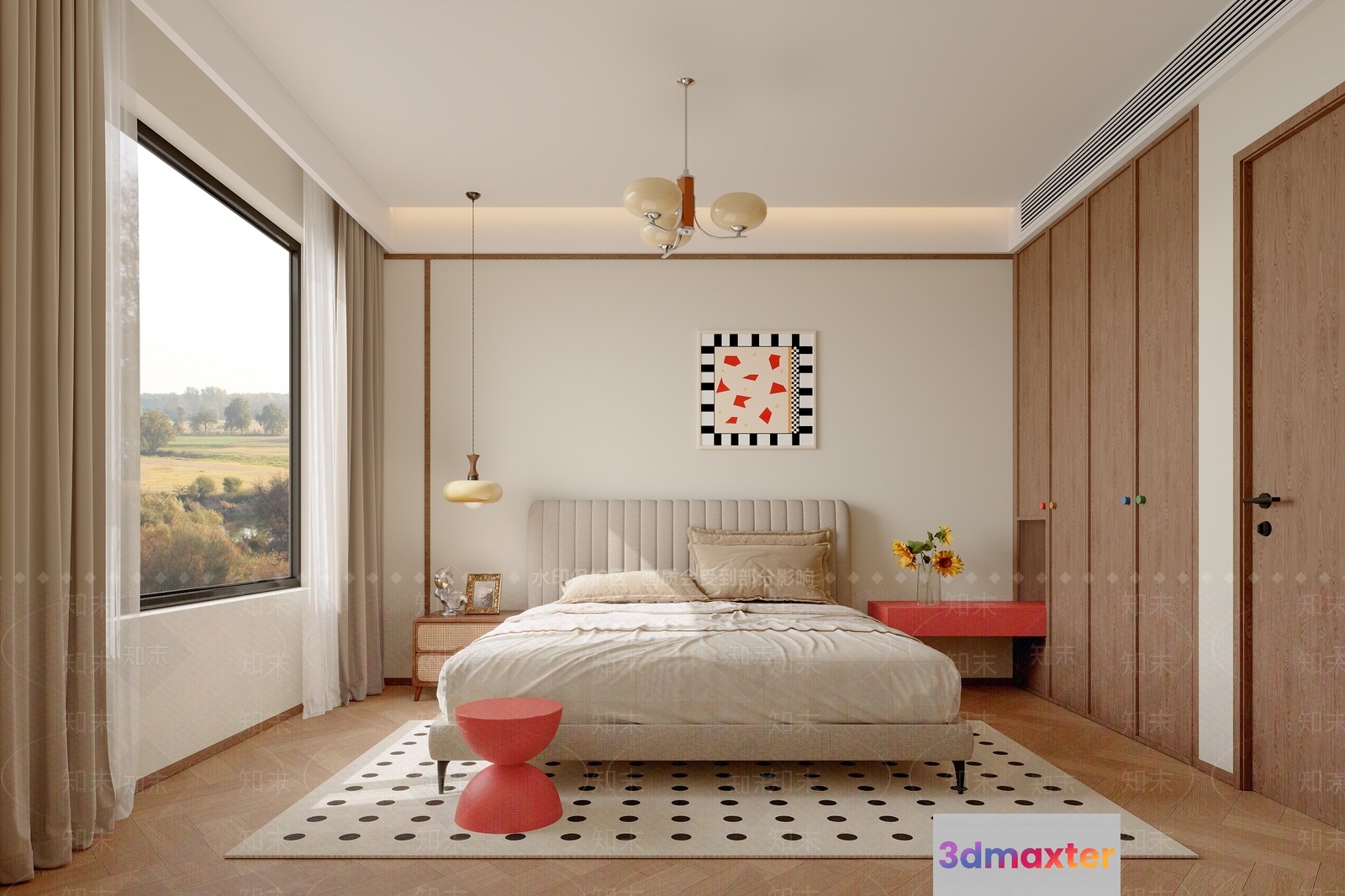Modern Bedroom Design 3D Model - 13375 - VRAY Render