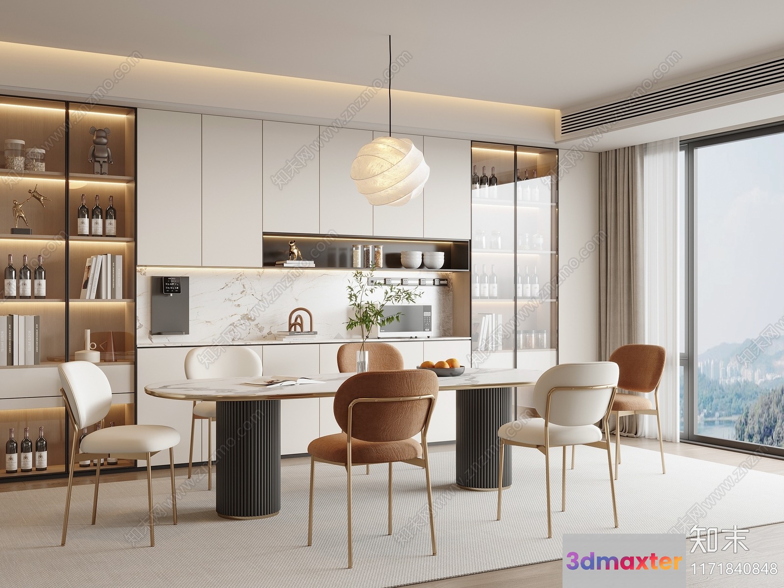 Modern Dining Room 3D Model - 7764 - VRAY Render