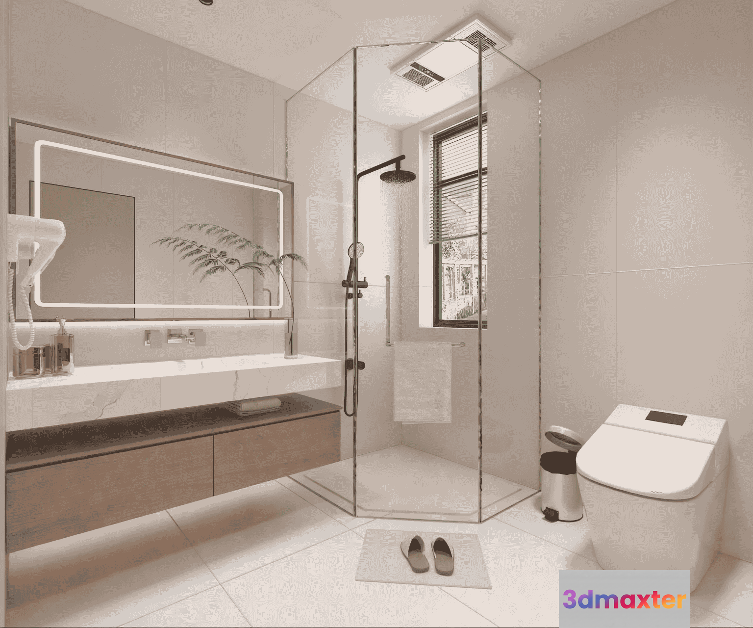Modern Bathroom Setup 3D Model - 15898 - VRAY Render
