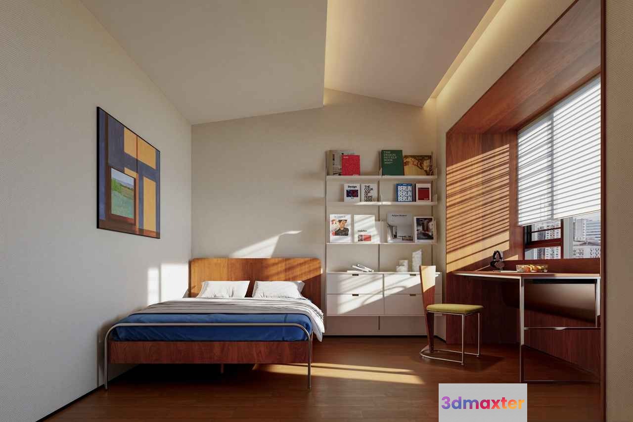 Cozy Bedroom 3D Model - 12508 - VRAY Render