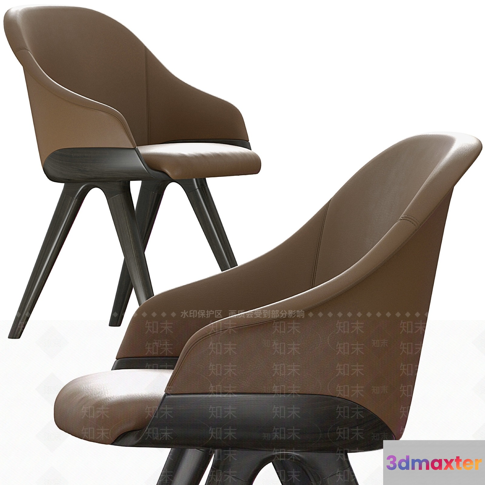 Modern Brown Chairs 3D Model - 1701 - VRAY Render
