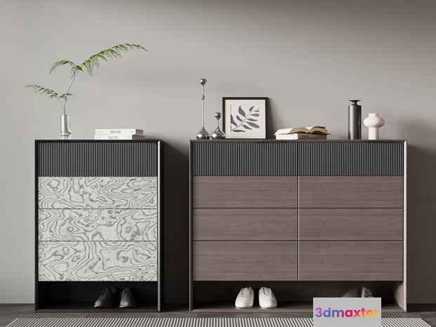 Modern Dresser Set 3D Model - 5078 - VRAY Render