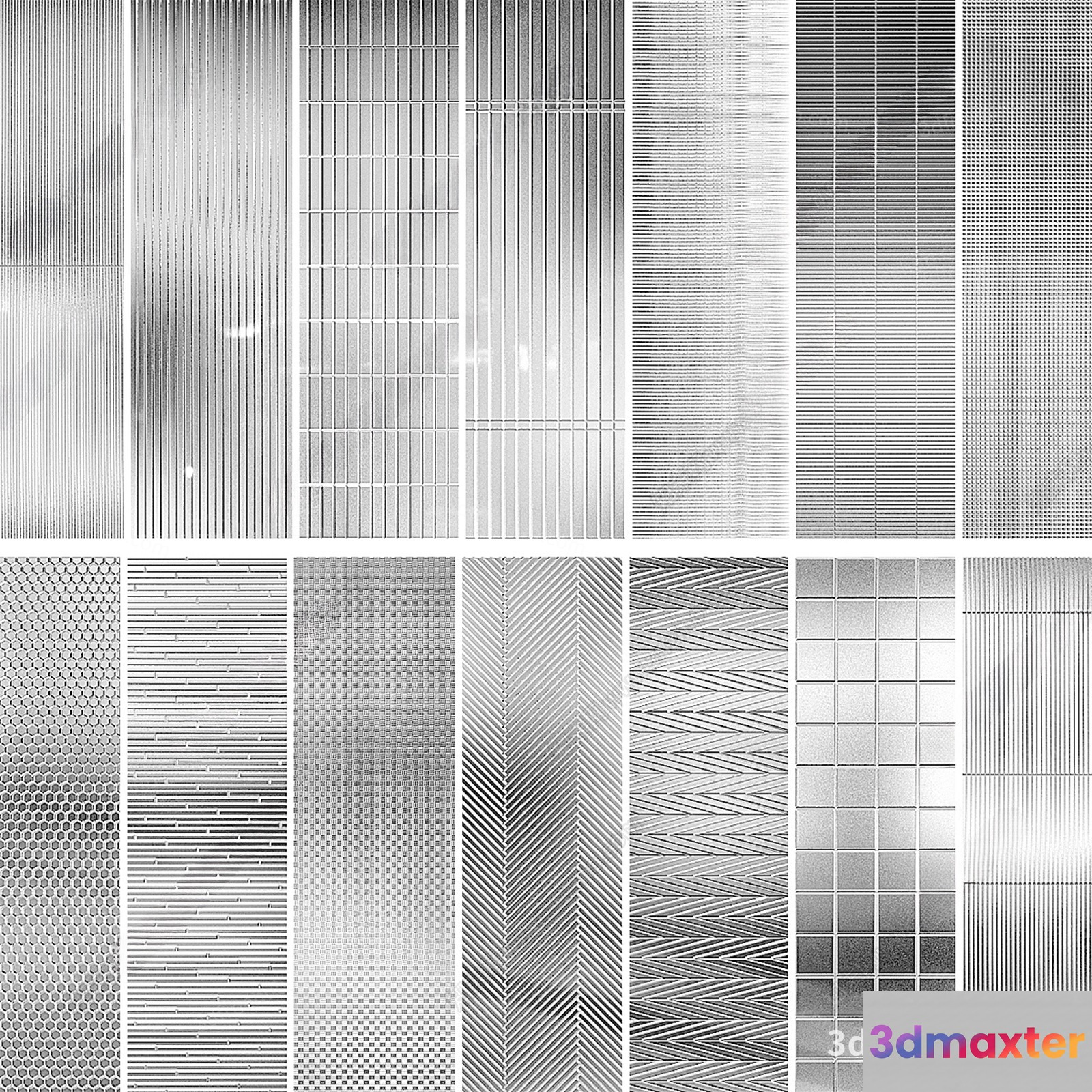 A Collection Of Various Patterns 3D Model - 15813 - VRAY Render