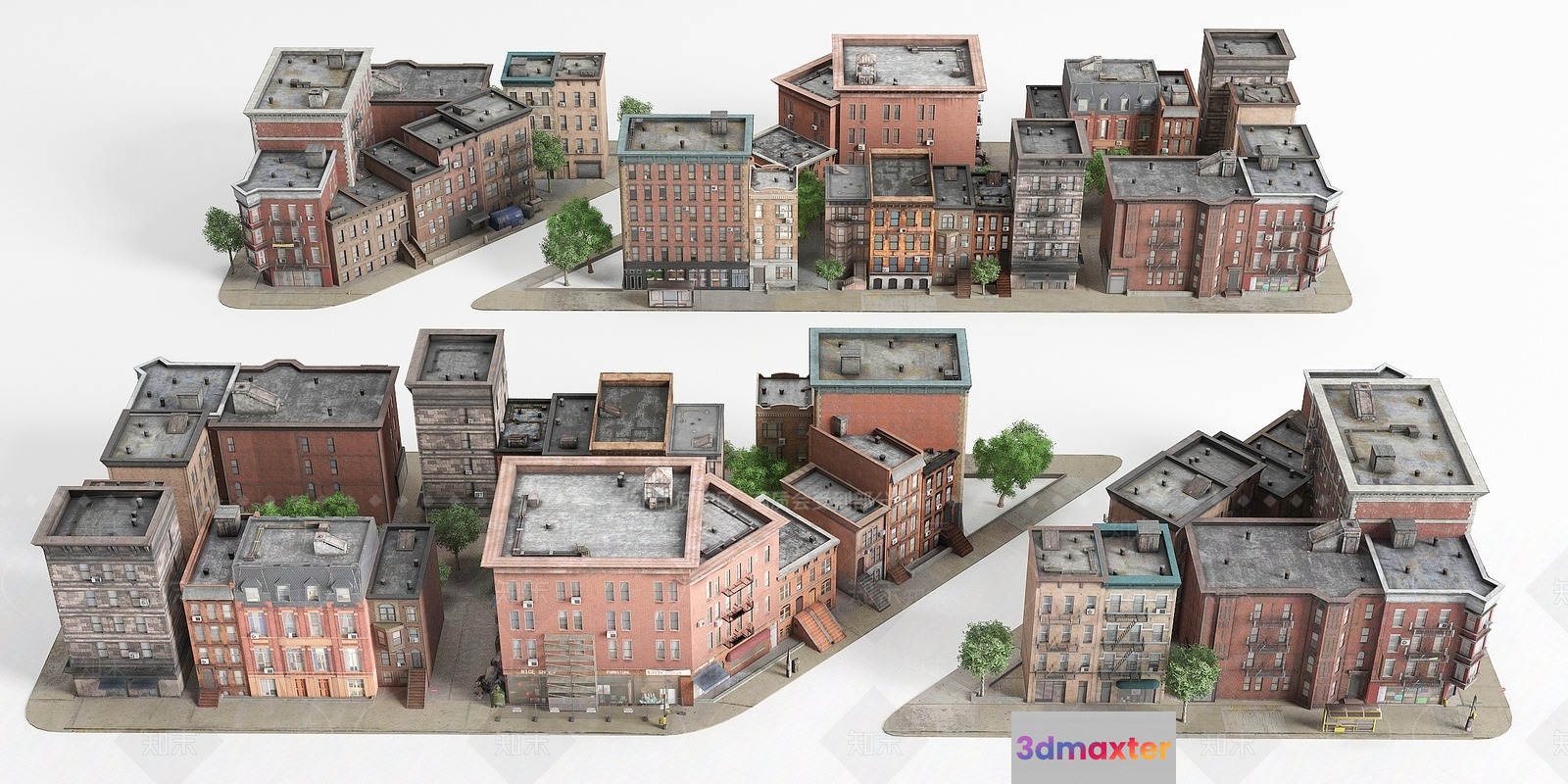 A 3D Model Of A City Block 3D Model - 13146 - VRAY Render