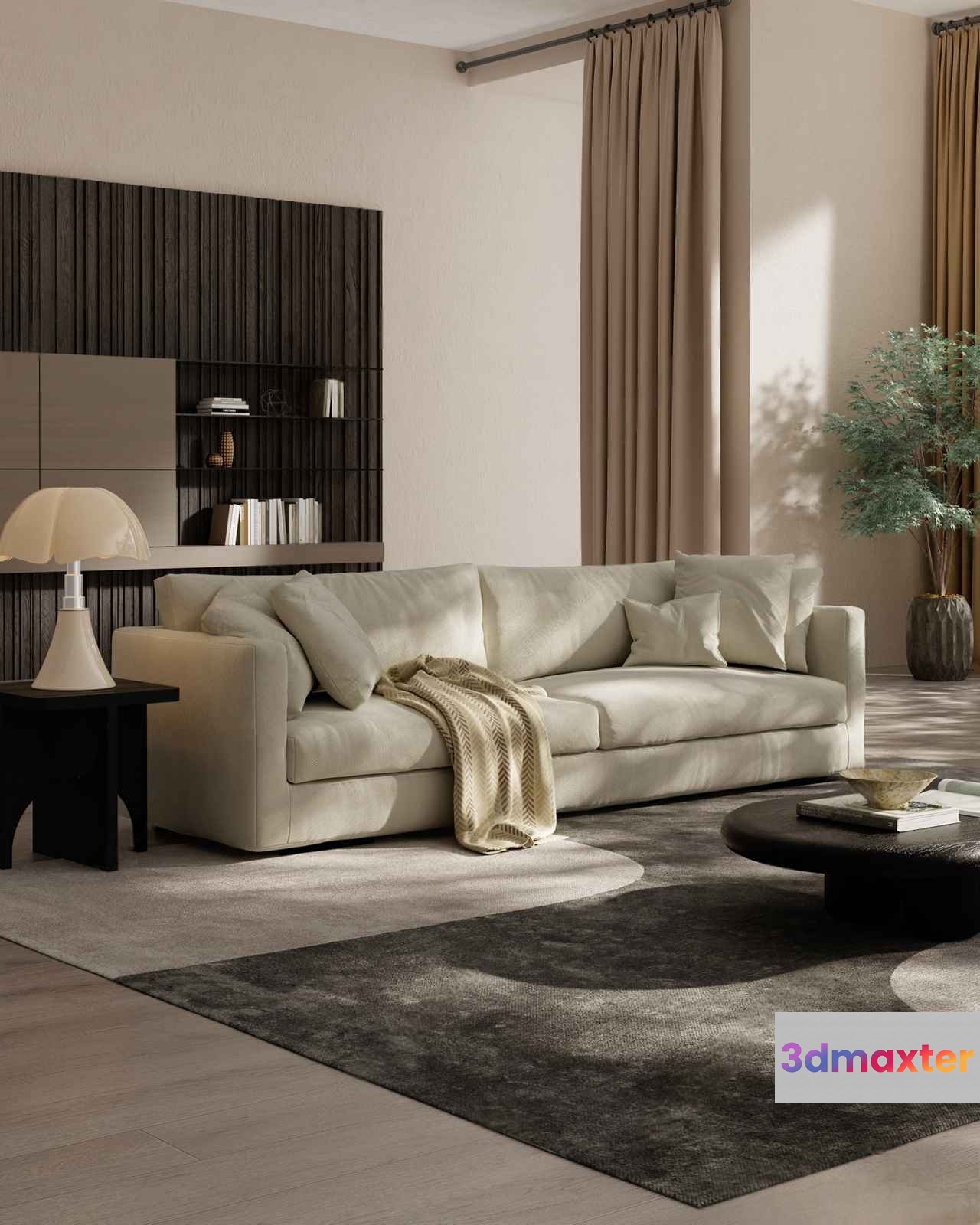 Modern Living Room 3D Model - 1059 - VRAY Render