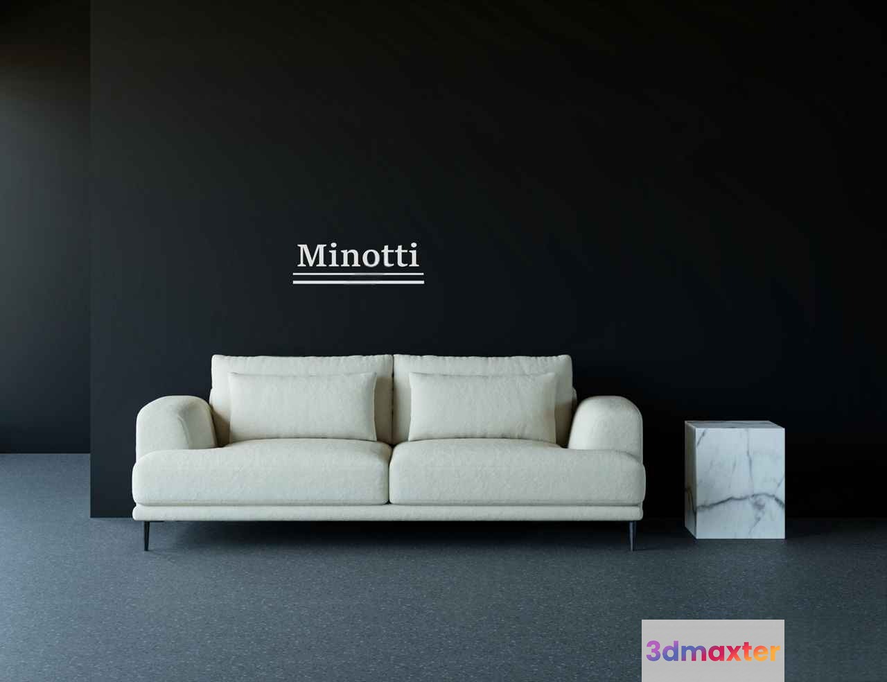 A Modern White Couch 3D Model - 16211 - VRAY Render