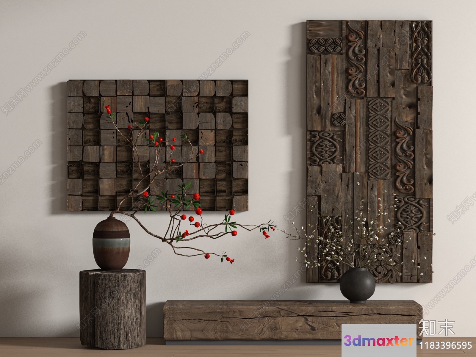 Modern Rustic Home Decor 3D Model - 10585 - VRAY Render