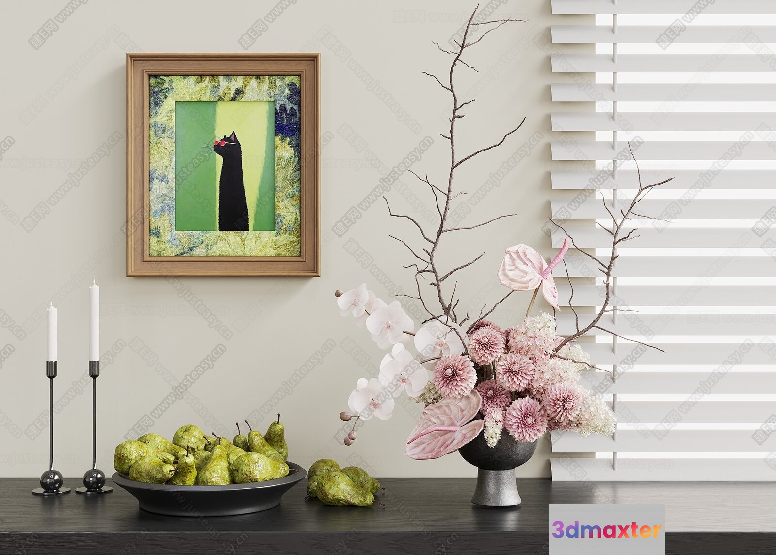 A Framed Picture Of A Cat 3D Model - 21657 - CORONA Render