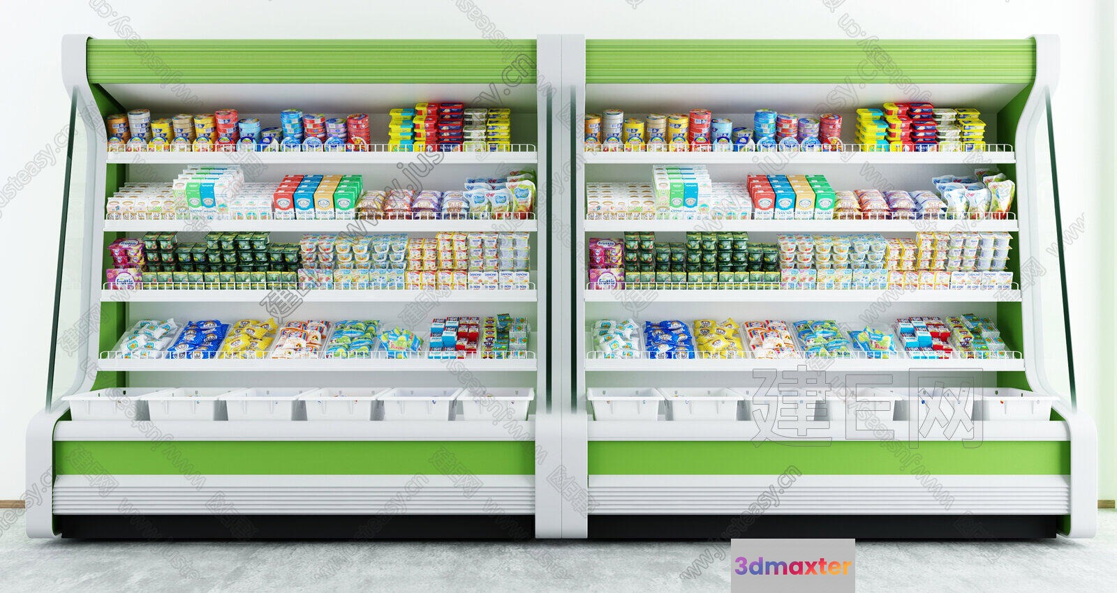 Two Large Refrigerators 3D Model - 10555 - VRAY Render