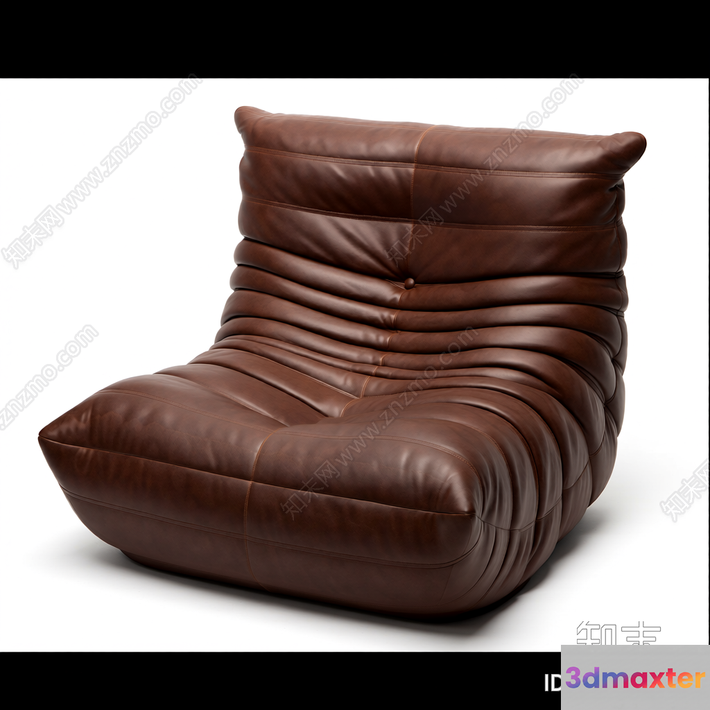 A Brown Leather Chair 3D Model - 6158 - VRAY Render