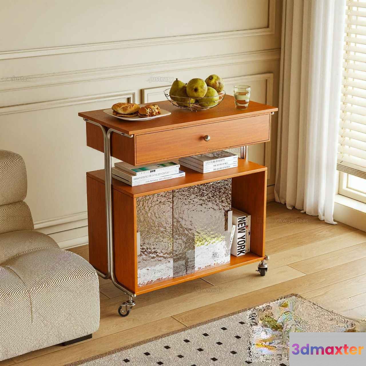Wooden Bookshelf 3D Model - 4859 - VRAY Render