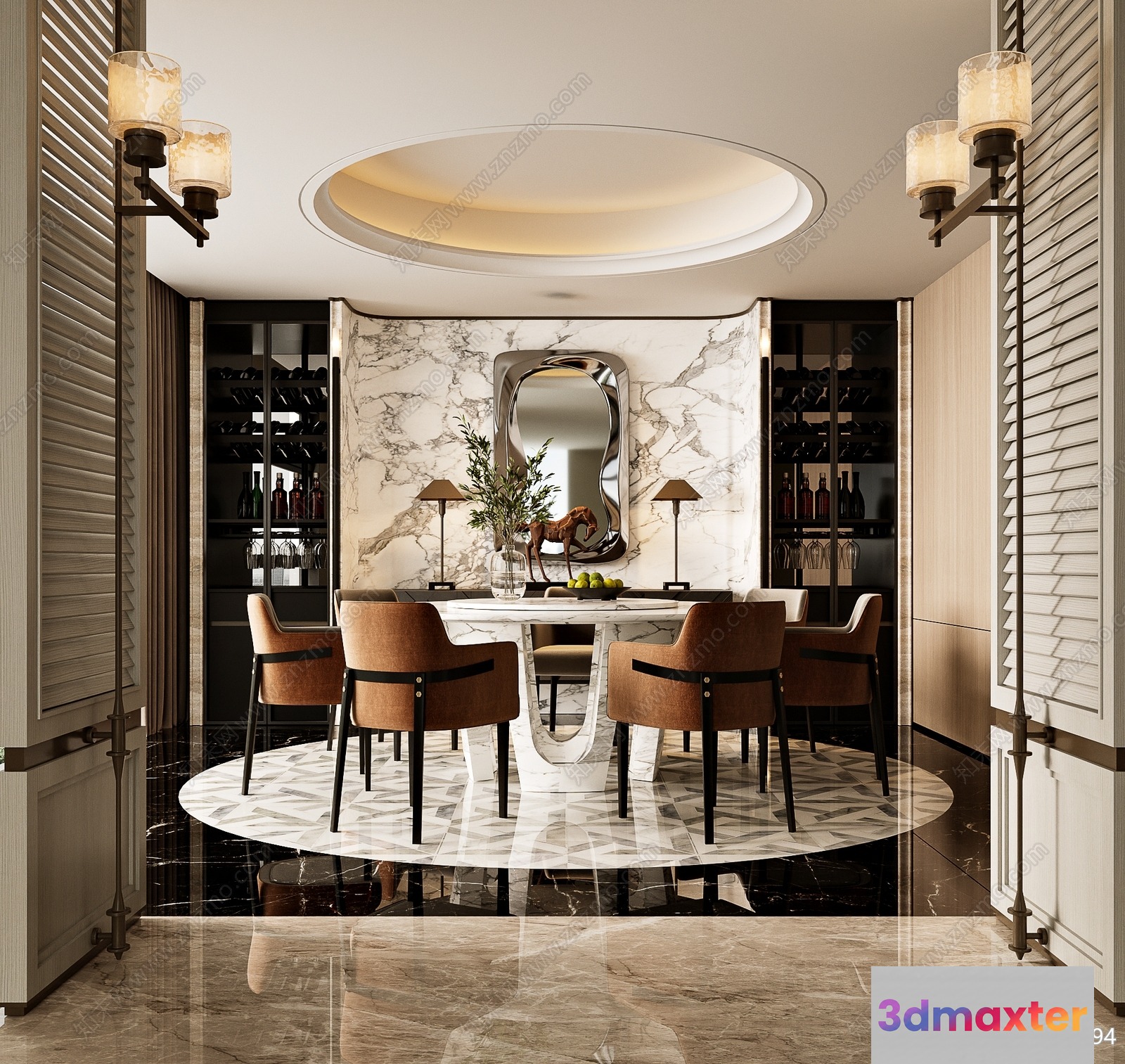 Modern Dining Room 3D Model - 5058 - VRAY Render