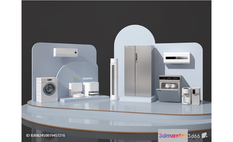 White Home Appliances 3D Model - 9443 - VRAY Render
