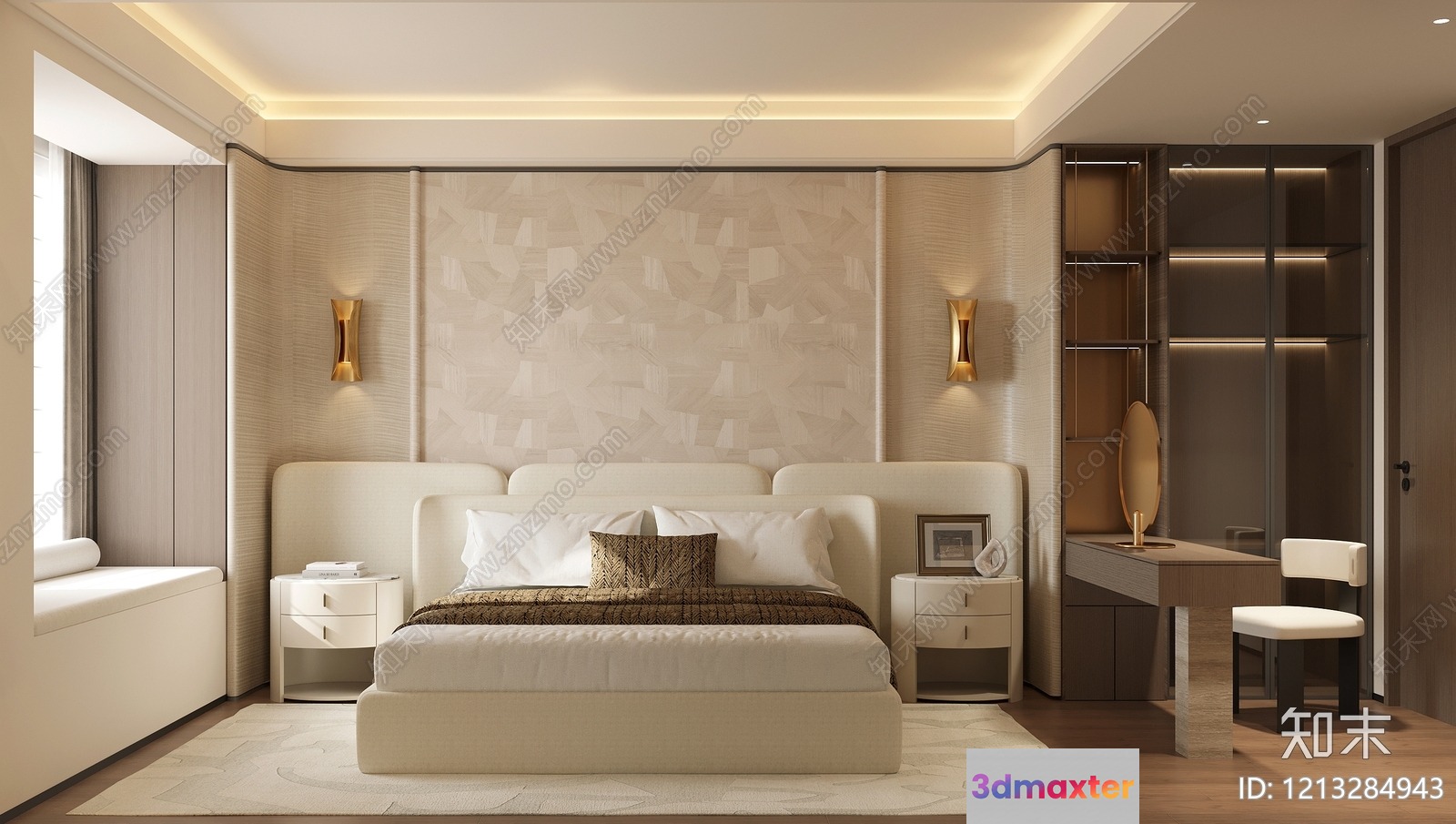 Cozy Bedroom 3D Model - 7232 - VRAY Render