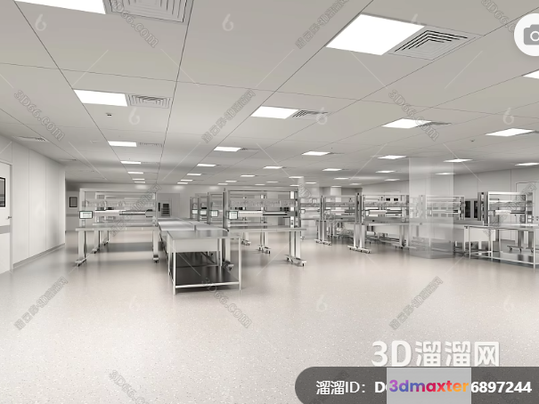 A Large Empty Laboratory 3D Model - 15993 - VRAY Render