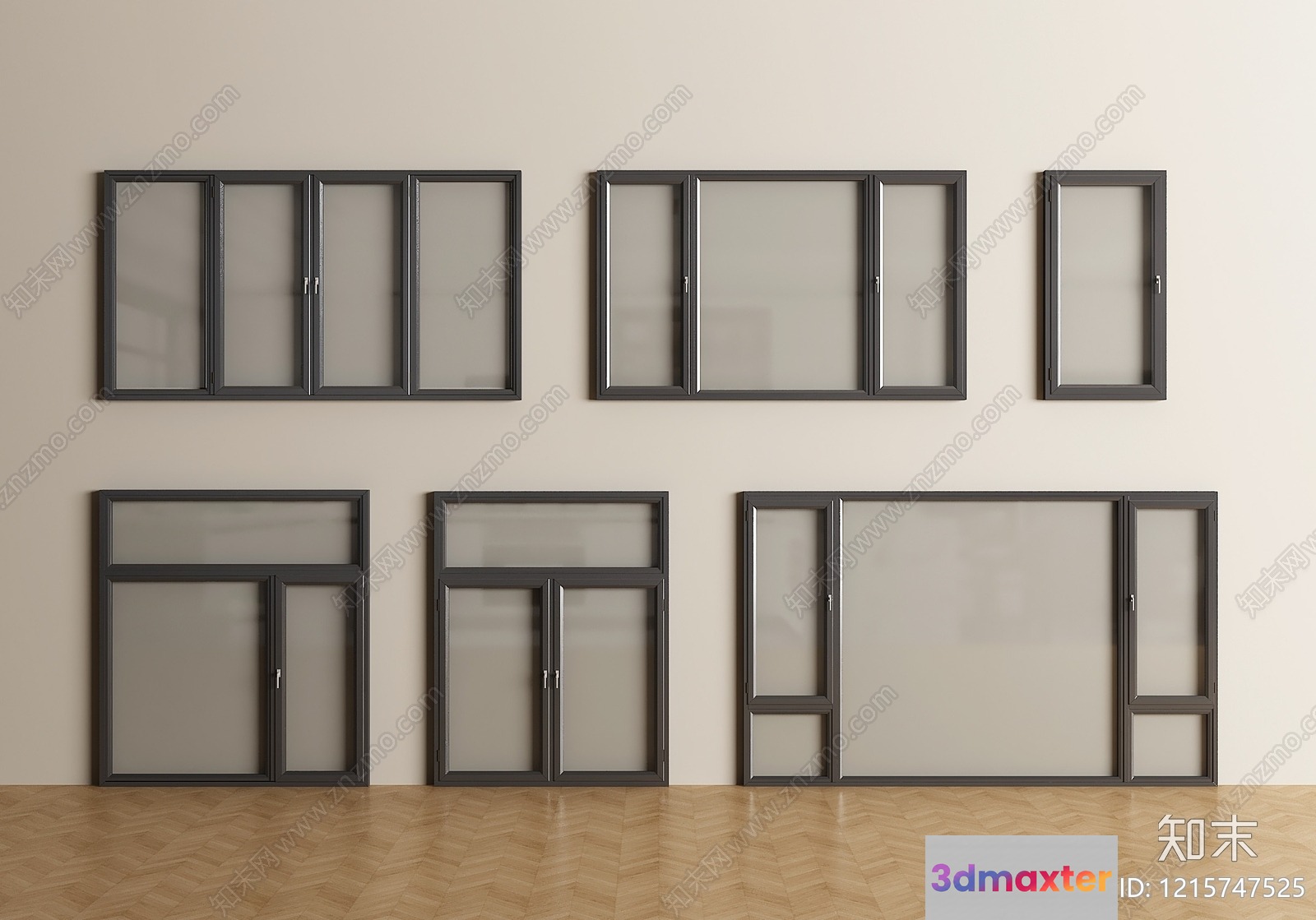 A Collection Of Windows 3D Model - 18061 - VRAY Render