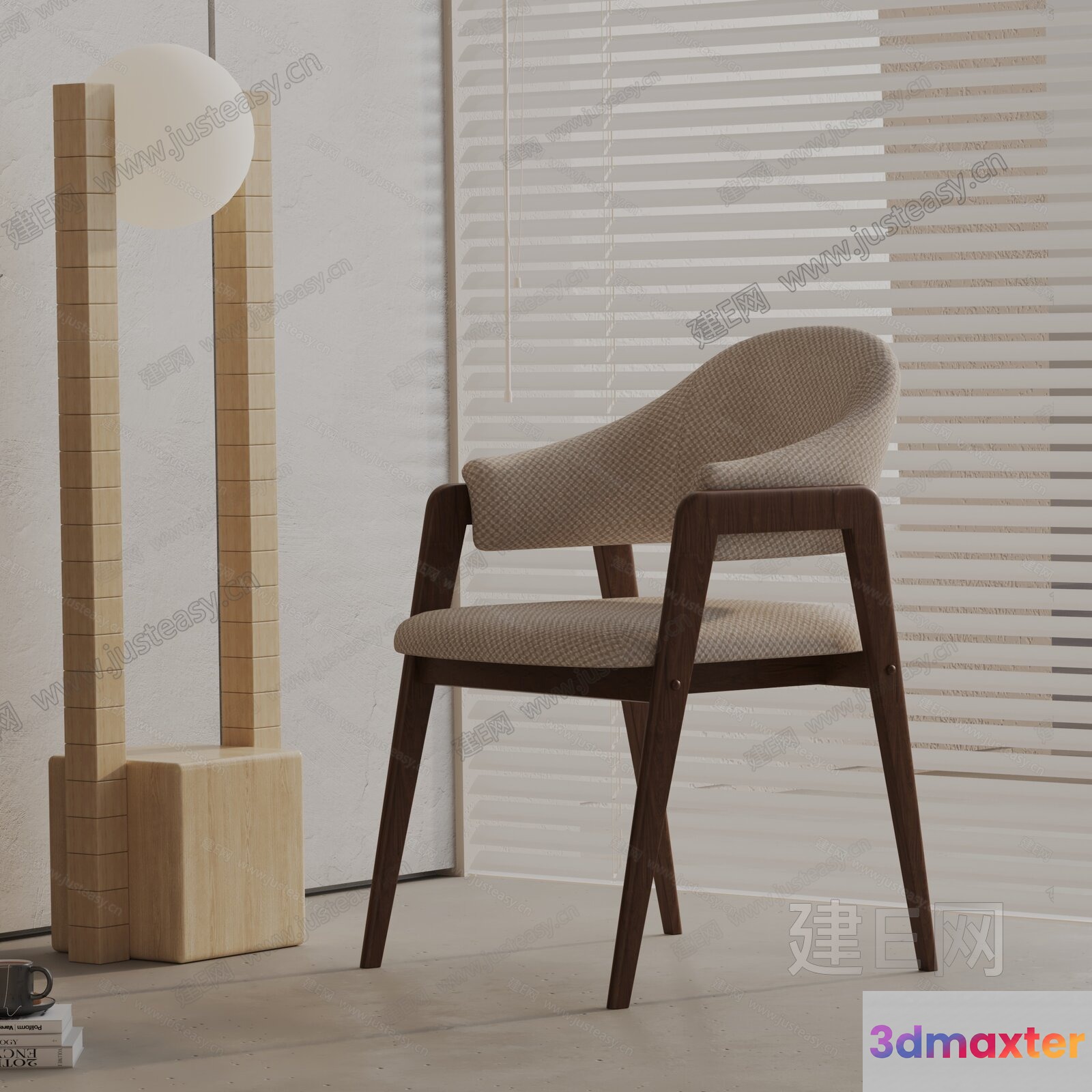 Wooden Chair In A Room 3D Model - 8344 - VRAY Render