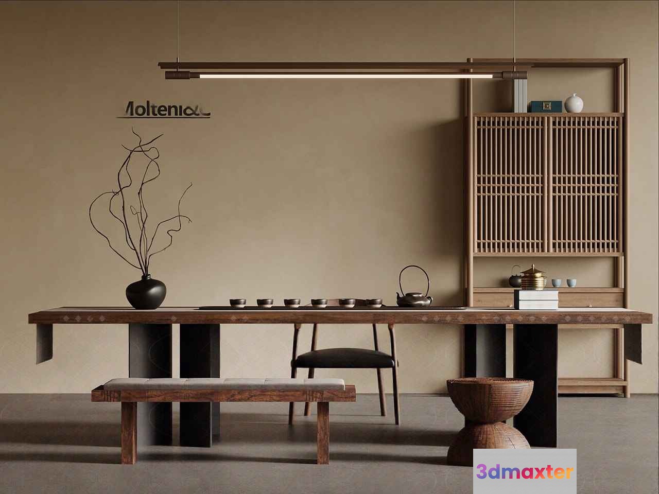 Modern Dining Room 3D Model - 12927 - VRAY Render
