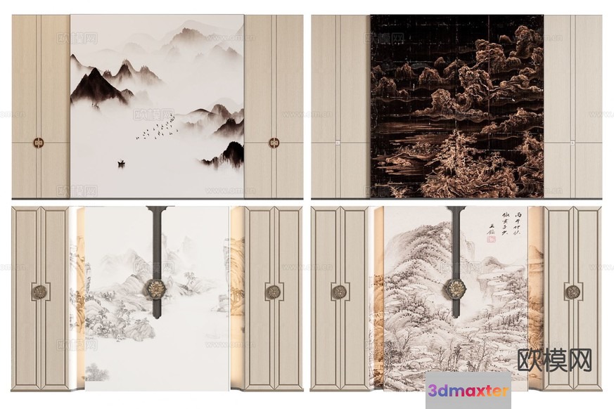Traditional Chinese Artwork 3D Model - 21698 - VRAY Render