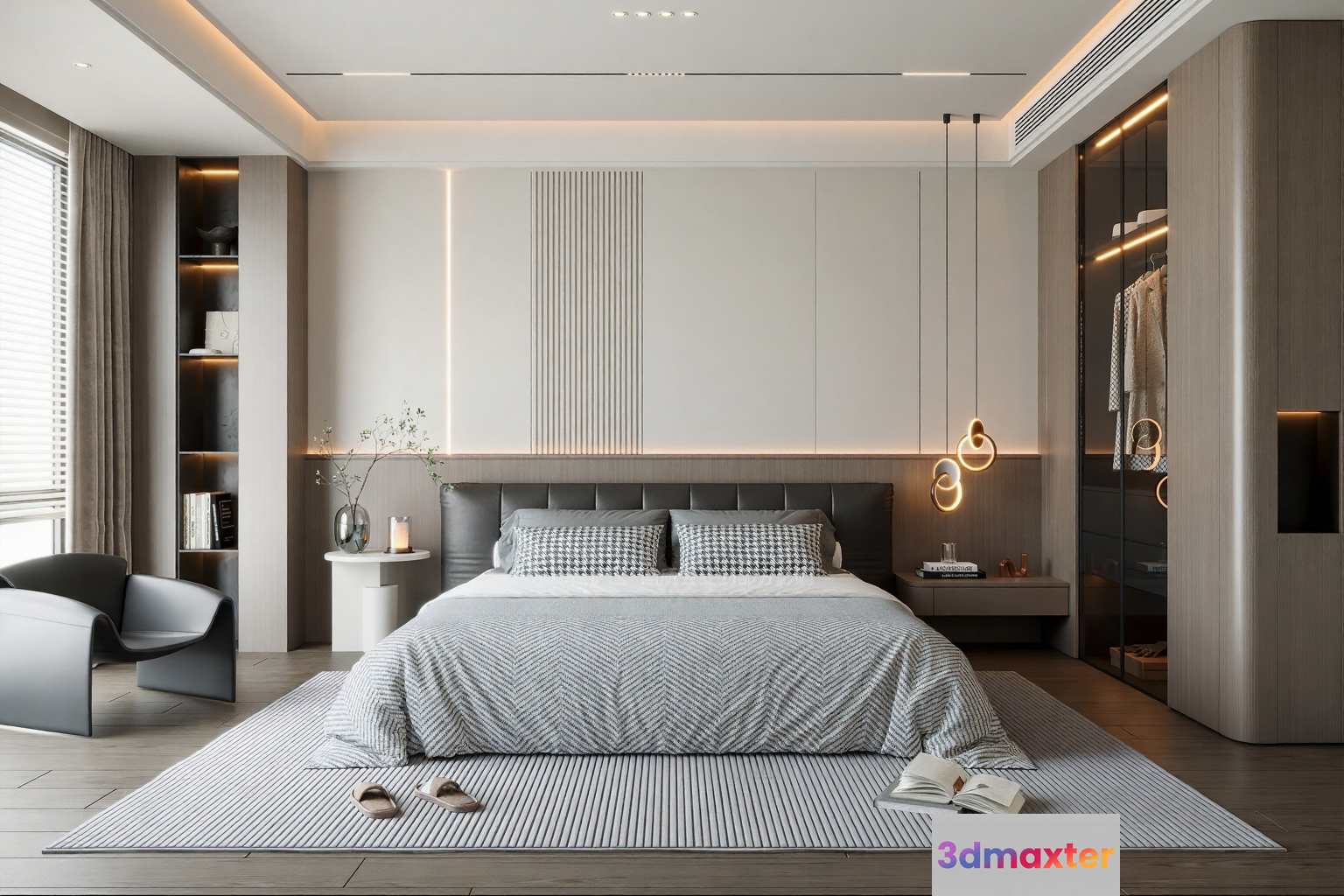Modern Bedroom Design 3D Model - 1402 - CORONA Render