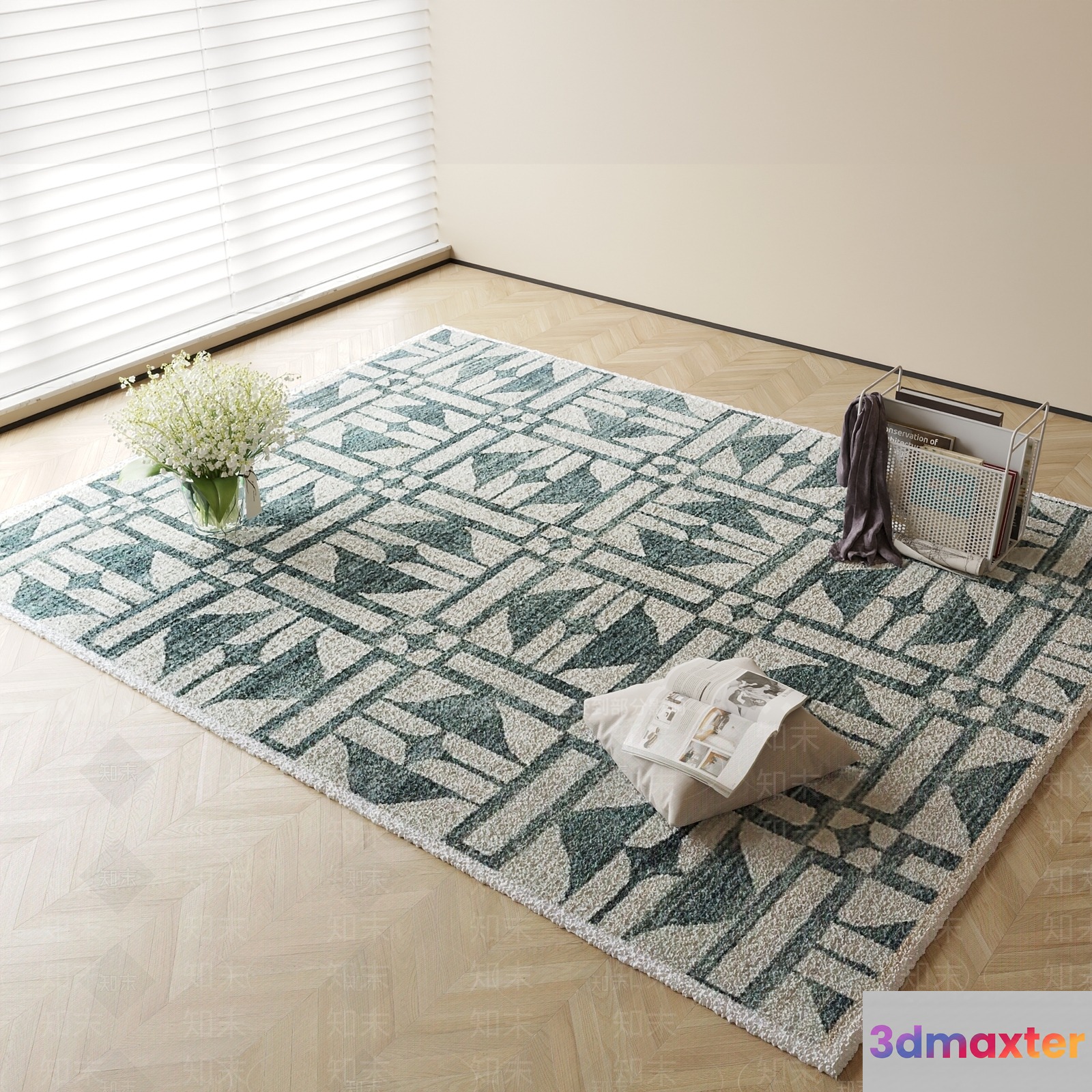 A Rug With A Geometric Pattern 3D Model - 12756 - VRAY Render