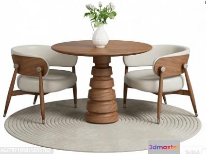 Wooden Dining Table 3D Model - 14834 - VRAY Render