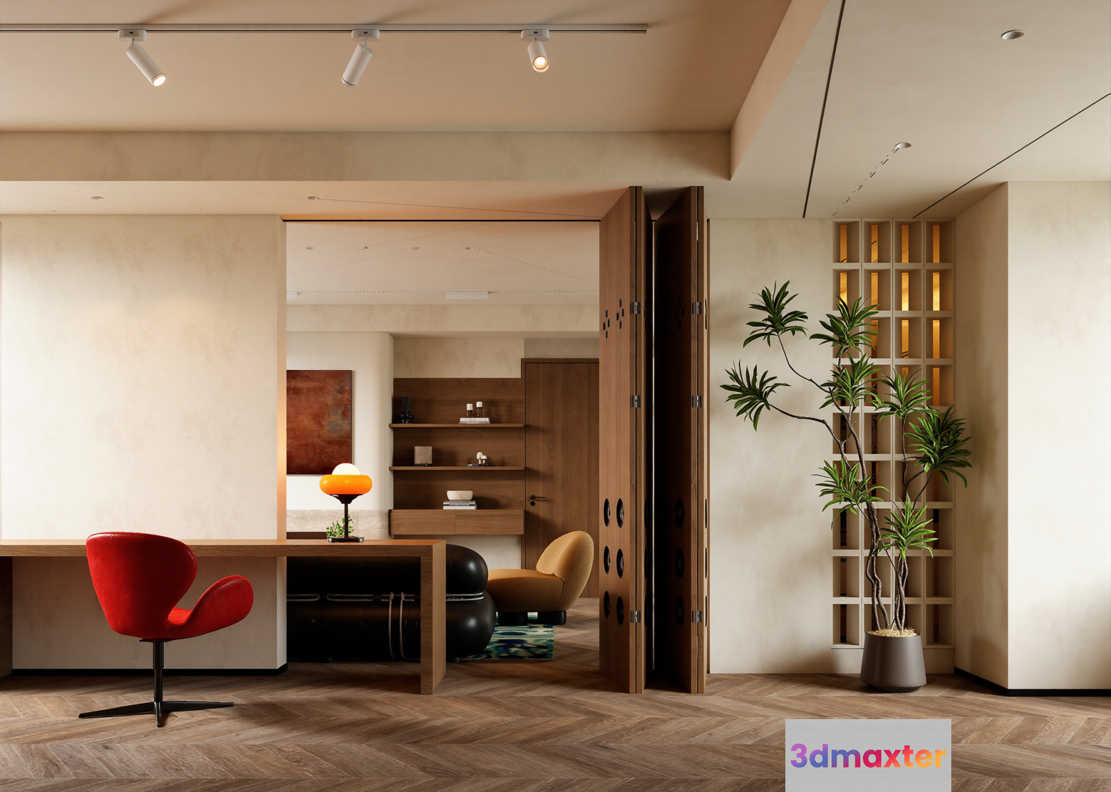 Modern Office Space 3D Model - 10632 - VRAY Render