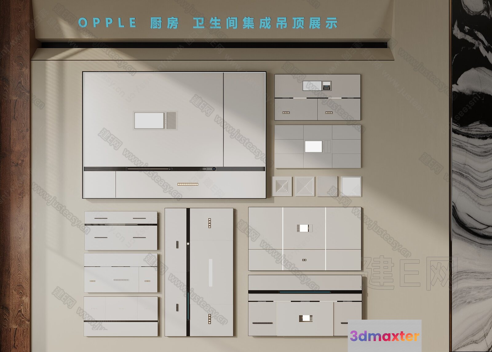 Modern Kitchen Cabinets 3D Model - 13049 - VRAY Render
