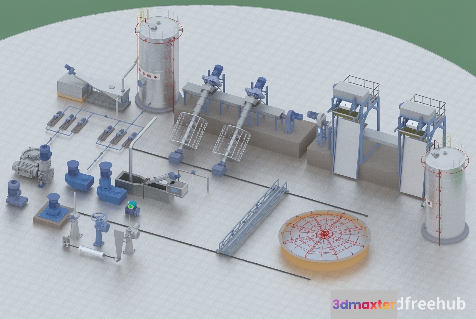A 3D Model Of An Industrial Plant 3D Model - 19589 - VRAY Render