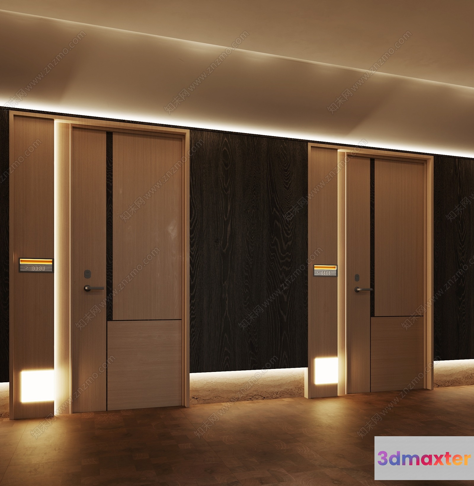 Modern Wooden Doors 3D Model - 3587 - VRAY Render