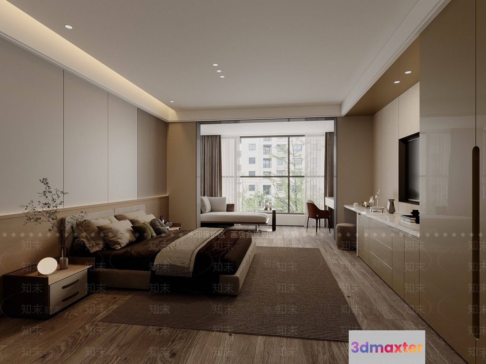 Modern Master Bedroom 3D Model - 19220 - VRAY Render
