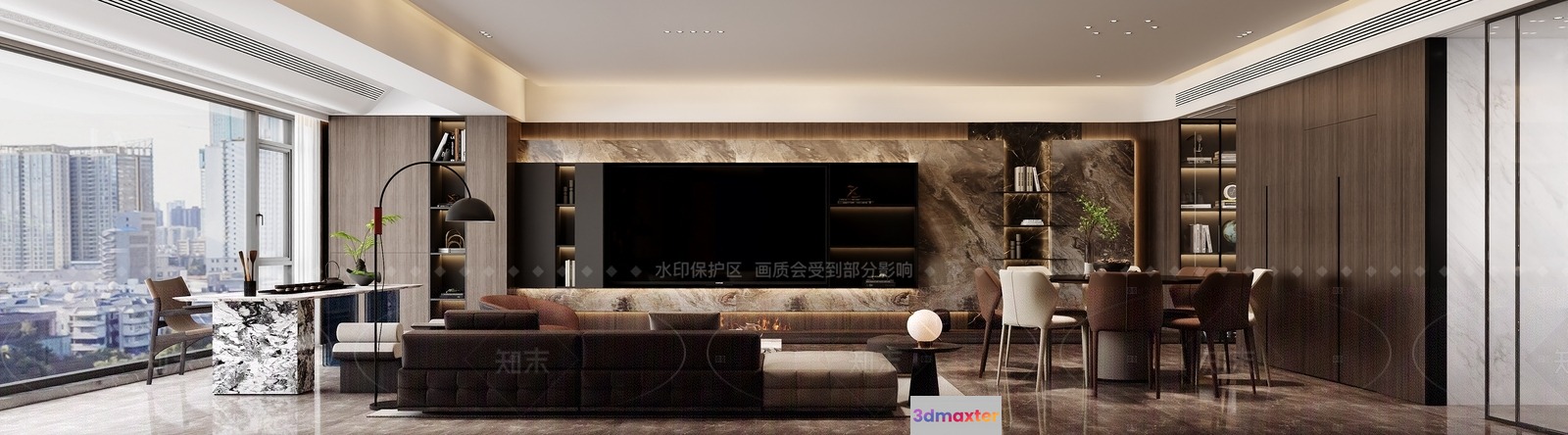 Modern Living Room 3D Model - 4976 - VRAY Render