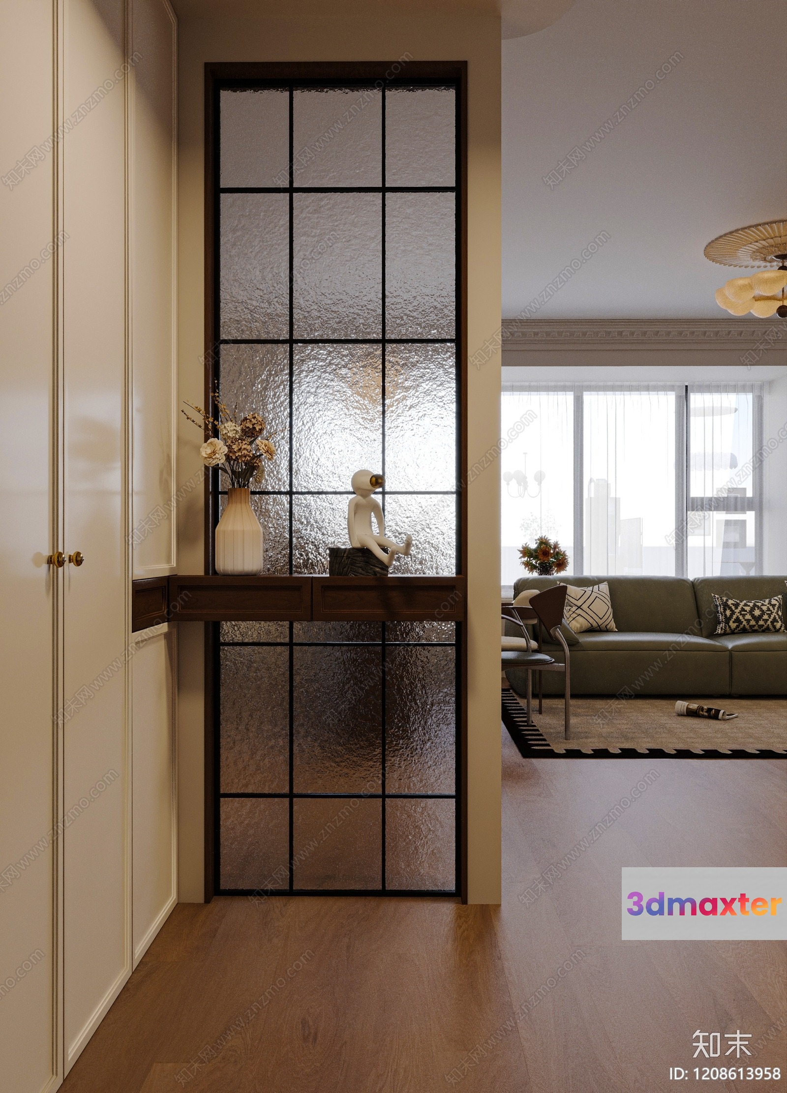 Modern Living Room 3D Model - 2398 - VRAY Render