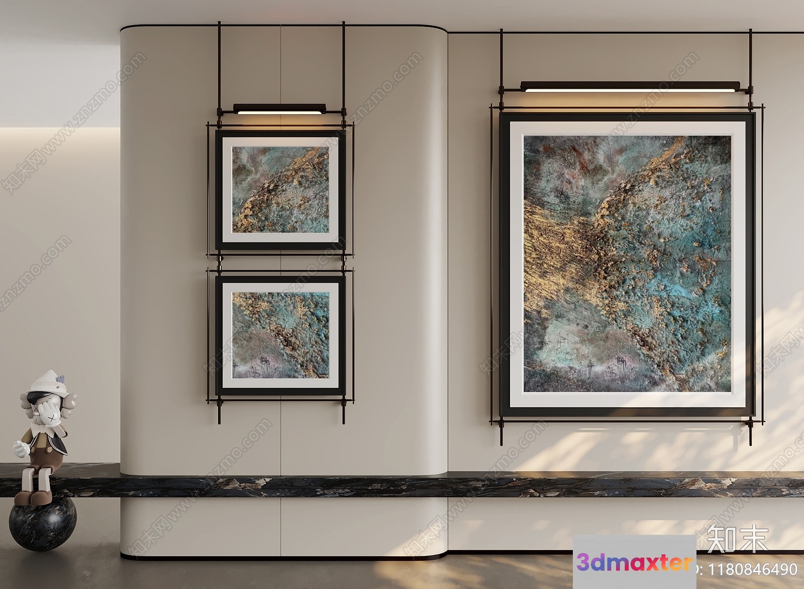 Modern Art Wall Decor 3D Model - 19736 - CORONA Render