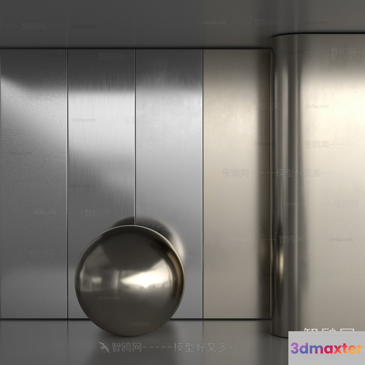 White Metal Sphere 3D Model - 21176 - VRAY Render