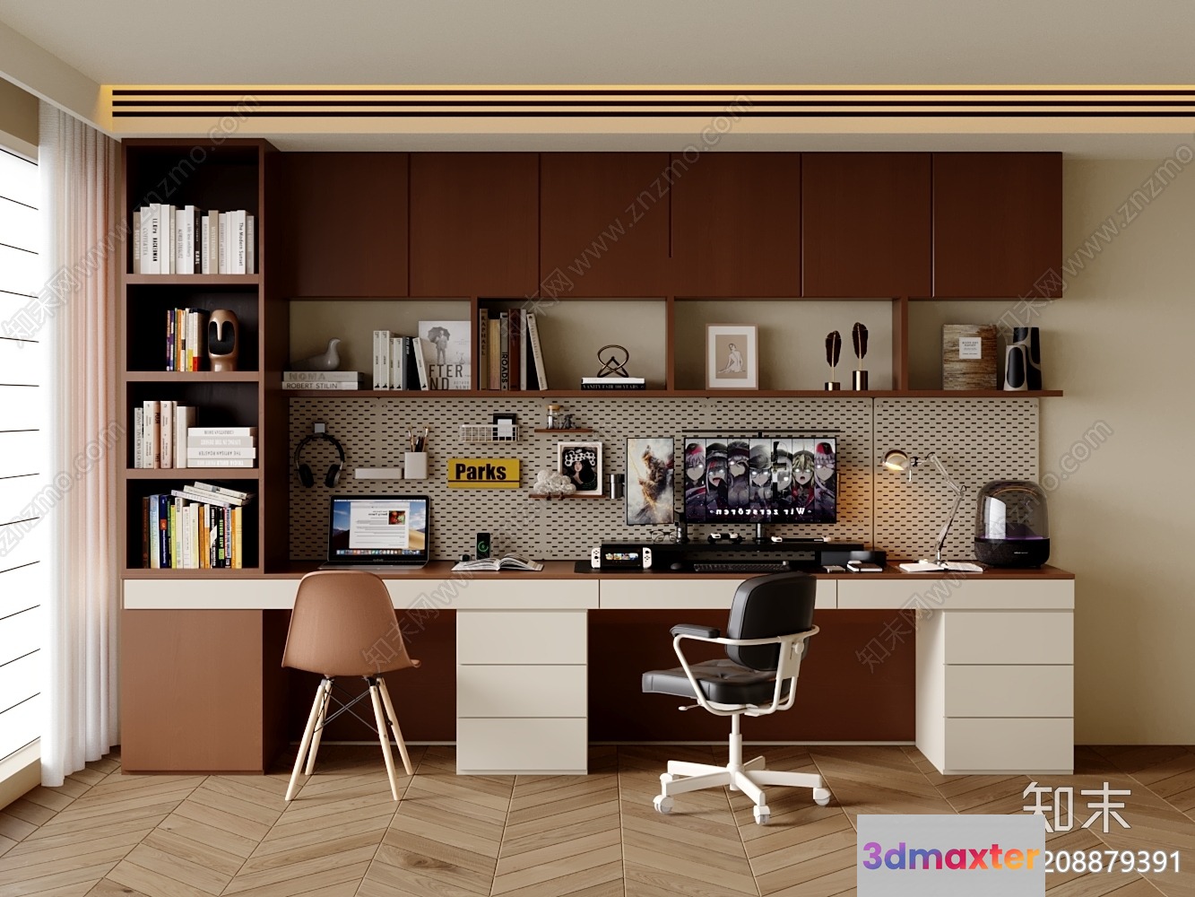 Modern Home Office 3D Model - 1686 - VRAY Render
