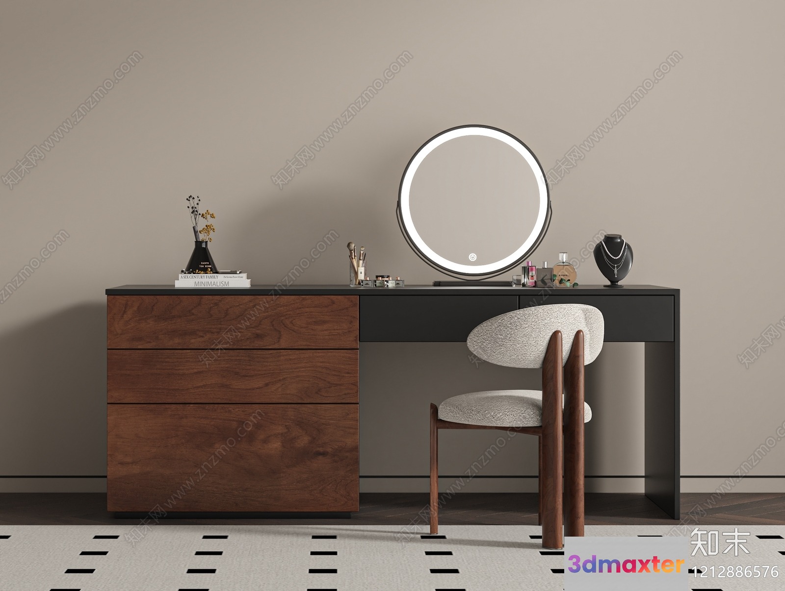 Modern Makeup Vanity 3D Model - 20344 - VRAY Render