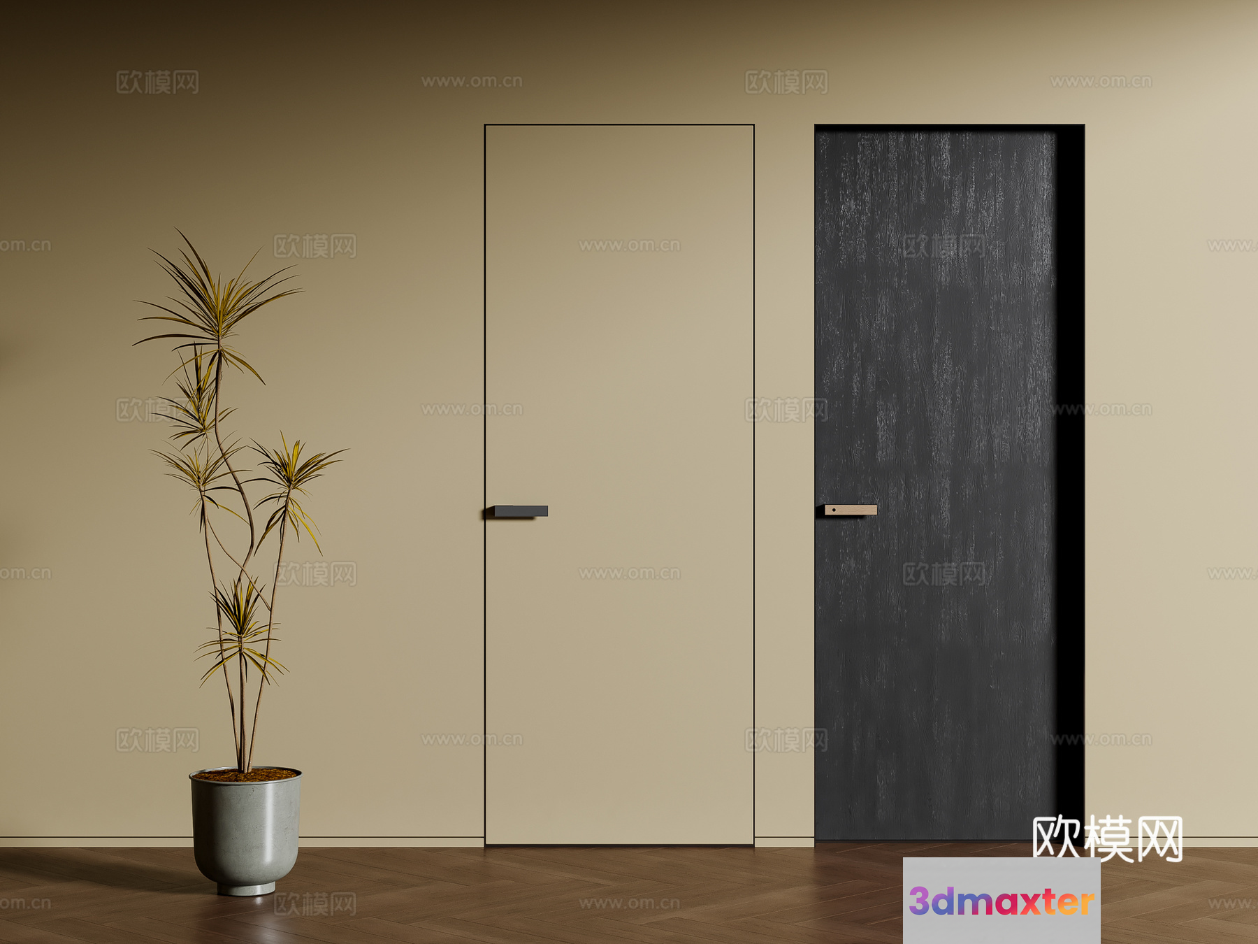 Modern Interior Doors 3D Model - 421 - VRAY Render