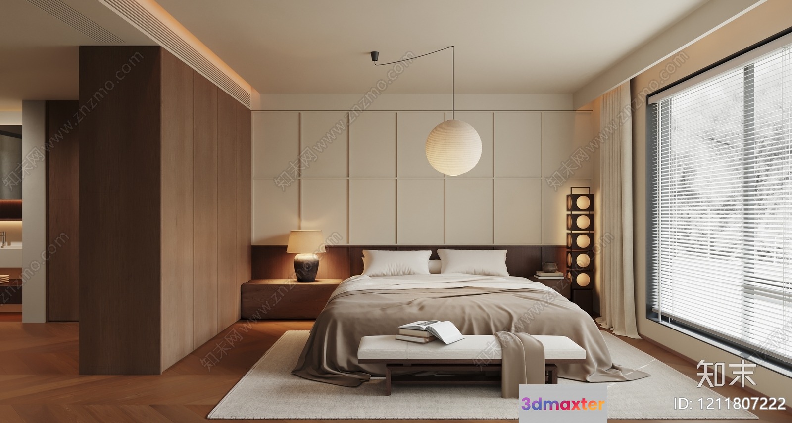 Modern Bedroom Decor 3D Model - 17875 - VRAY Render
