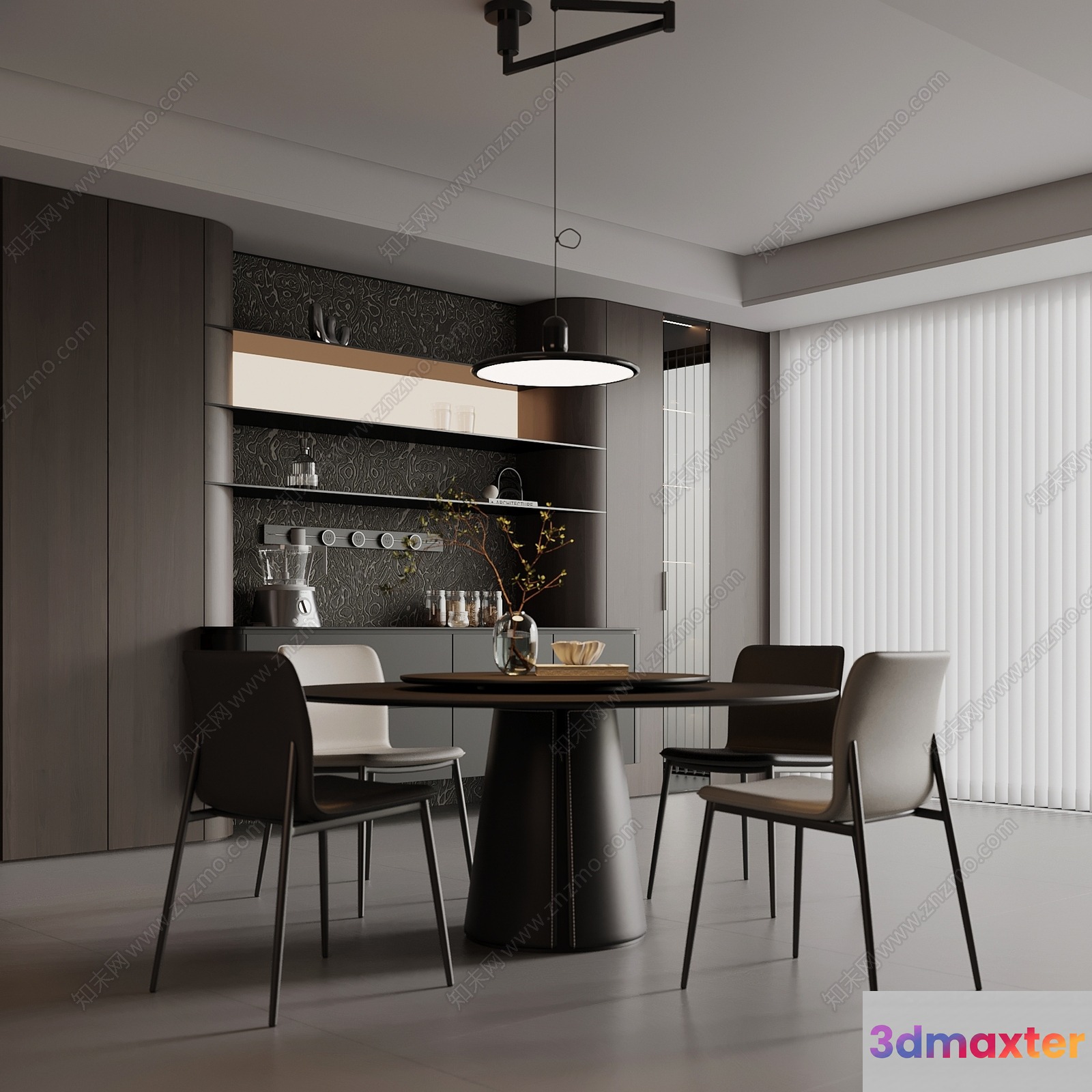 Modern Dining Room 3D Model - 16073 - VRAY Render