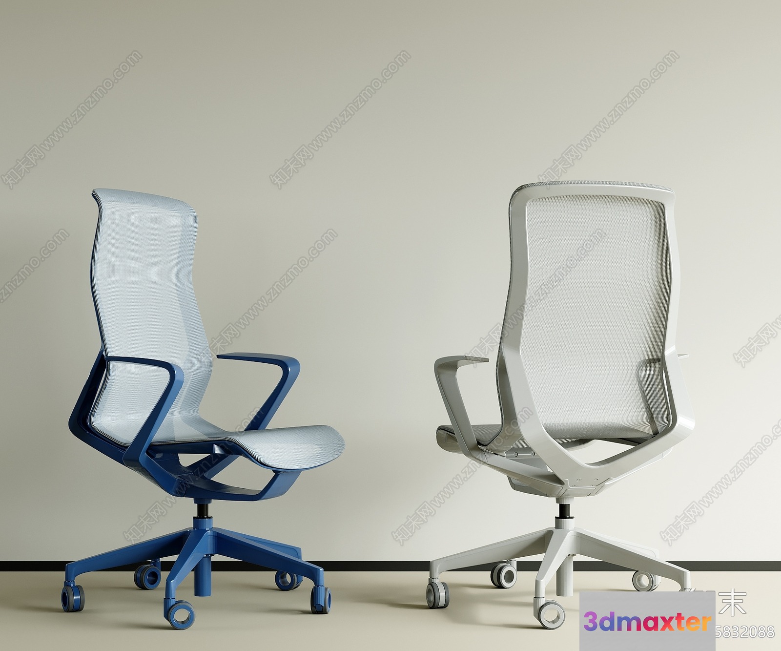 Modern Office Chairs 3D Model - 12586 - VRAY Render