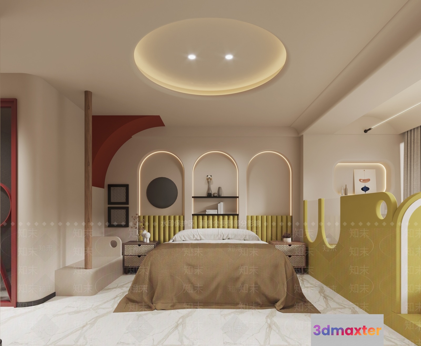 Modern Bedroom Design 3D Model - 14449 - VRAY Render