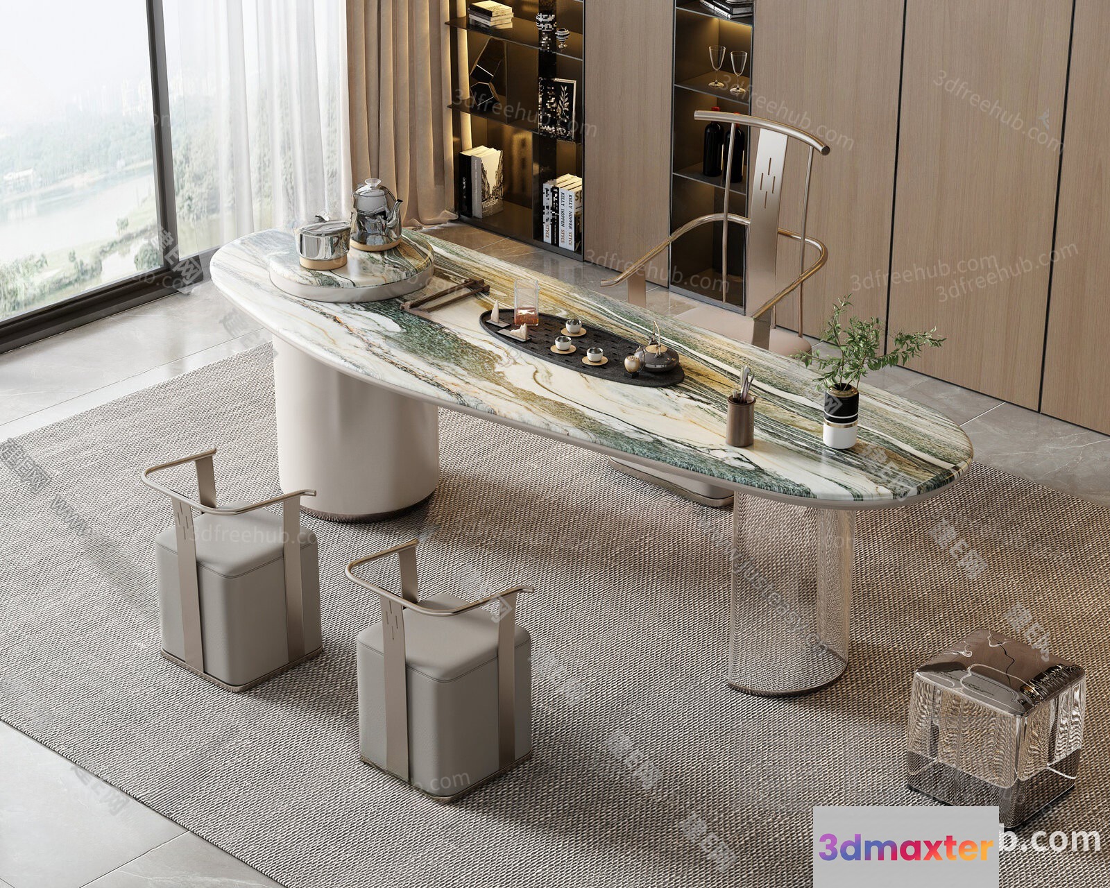 Modern Dining Table 3D Model - 3427 - VRAY Render