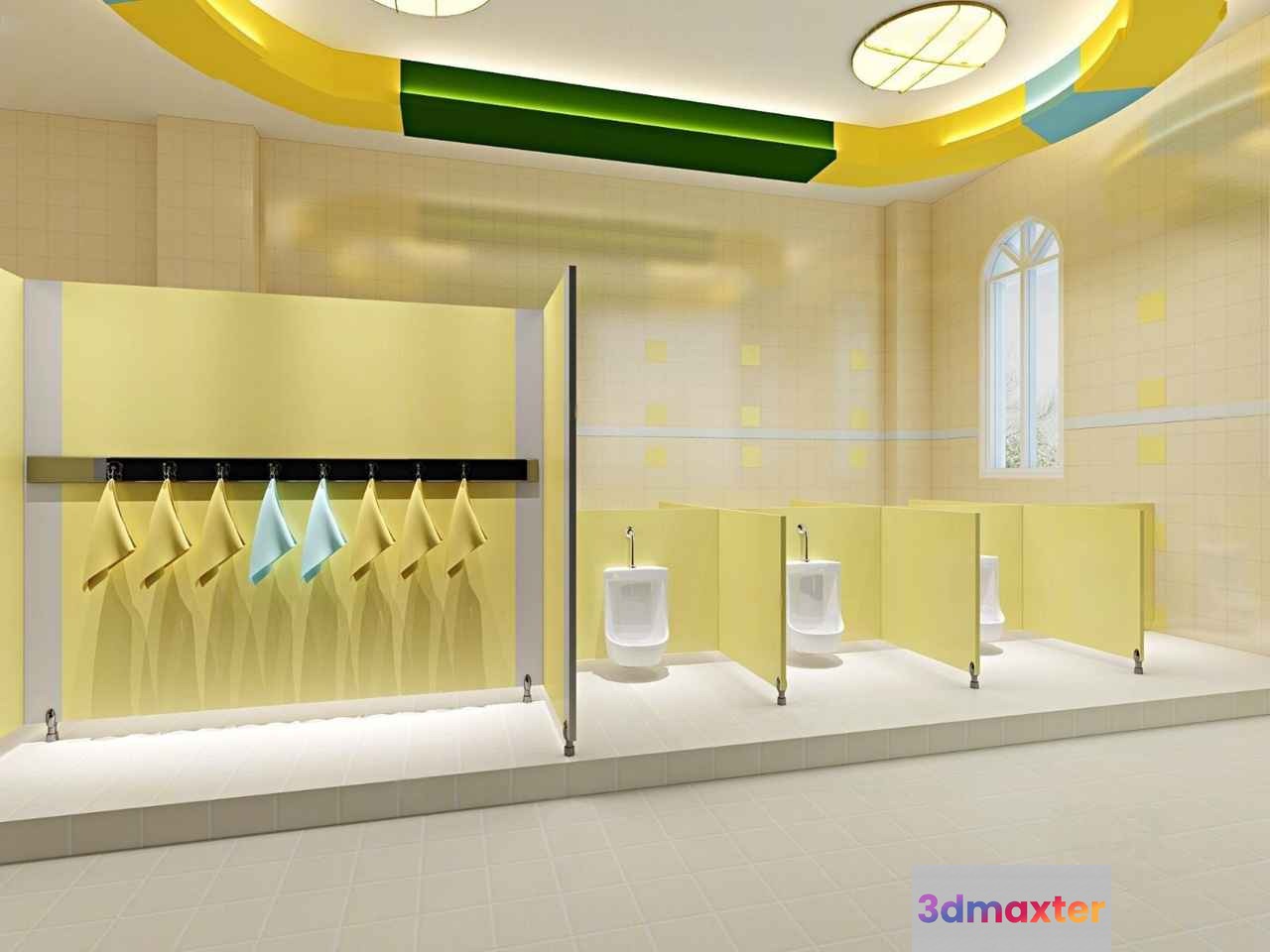 A Public Bathroom 3D Model - 16912 - VRAY Render