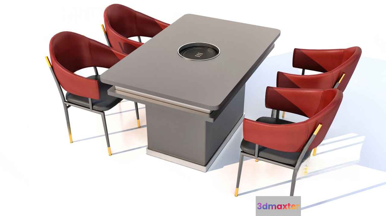 Modern Dining Table 3D Model - 8998 - VRAY Render