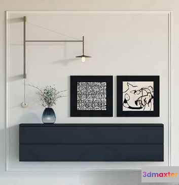 Modern Black Shelf 3D Model - 5580 - CORONA Render