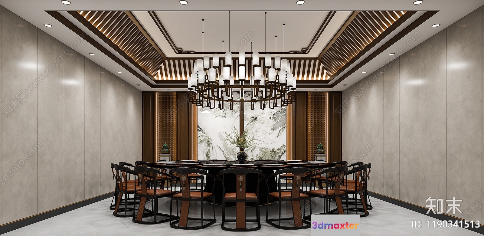 Modern Dining Room 3D Model - 18625 - VRAY Render