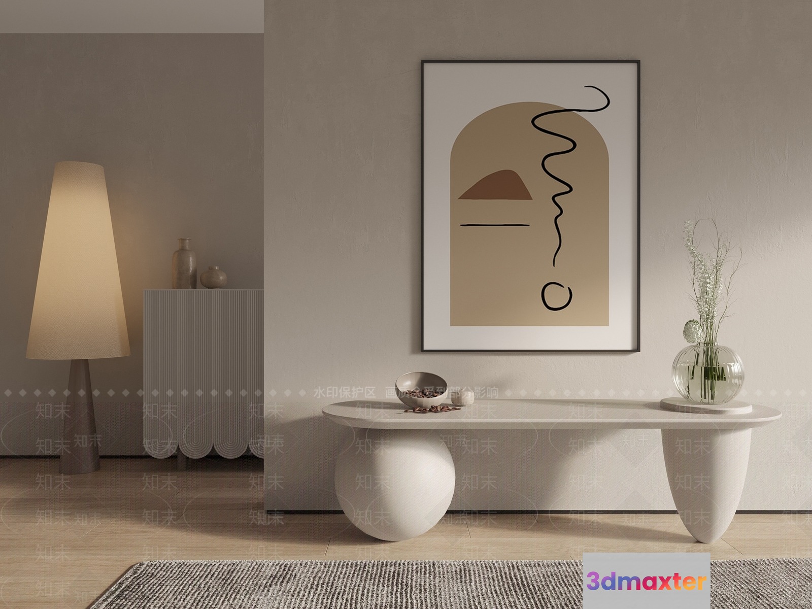 Modern Minimalist Decor 3D Model - 10376 - VRAY Render